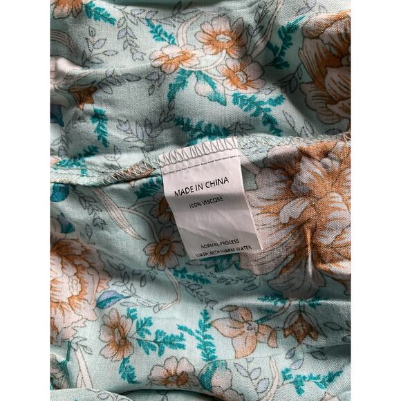 Simplee Boho Mint Floral Print Maxi Skirt Cottagecore Gypsy Hippie Bohemian, 2XL - Picture 10 of 16